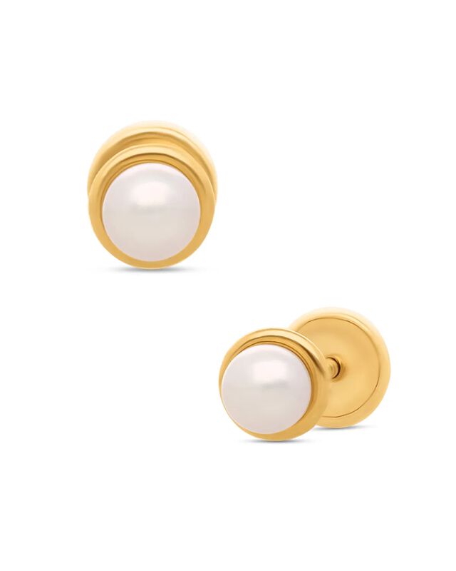Broqueles En Oro Amarillo 14k Con Perlas (3 Mm ... image number null