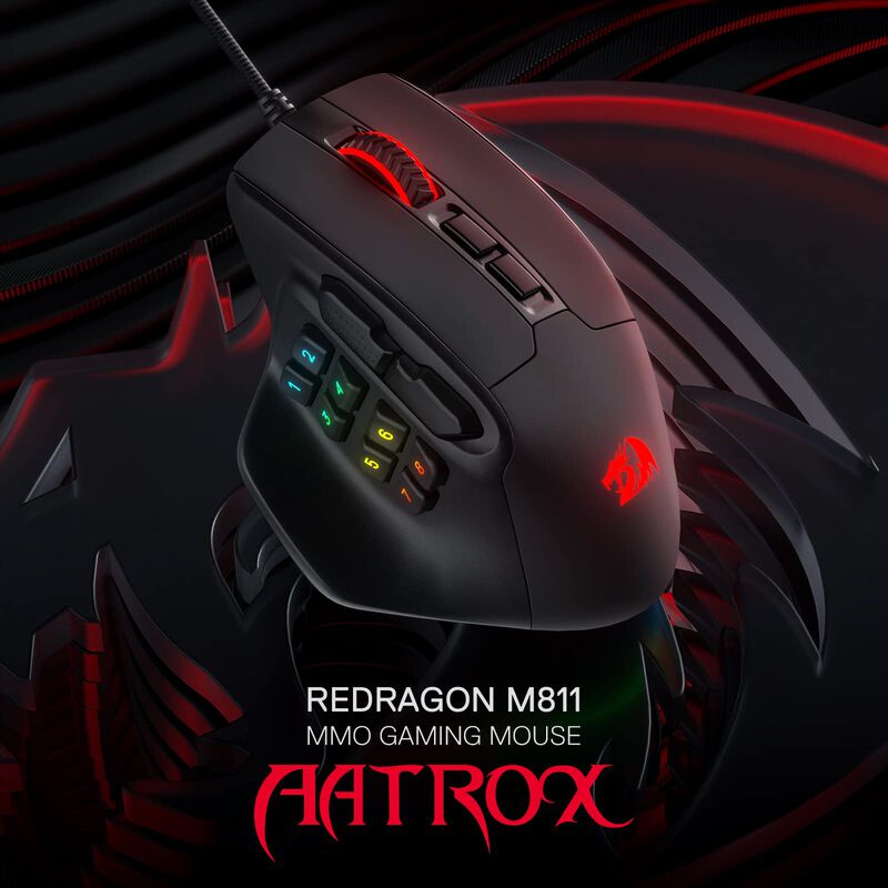 Rat&oacute;n Para Juegos Redragon M811 Aatrox Mmo De 1... image number null