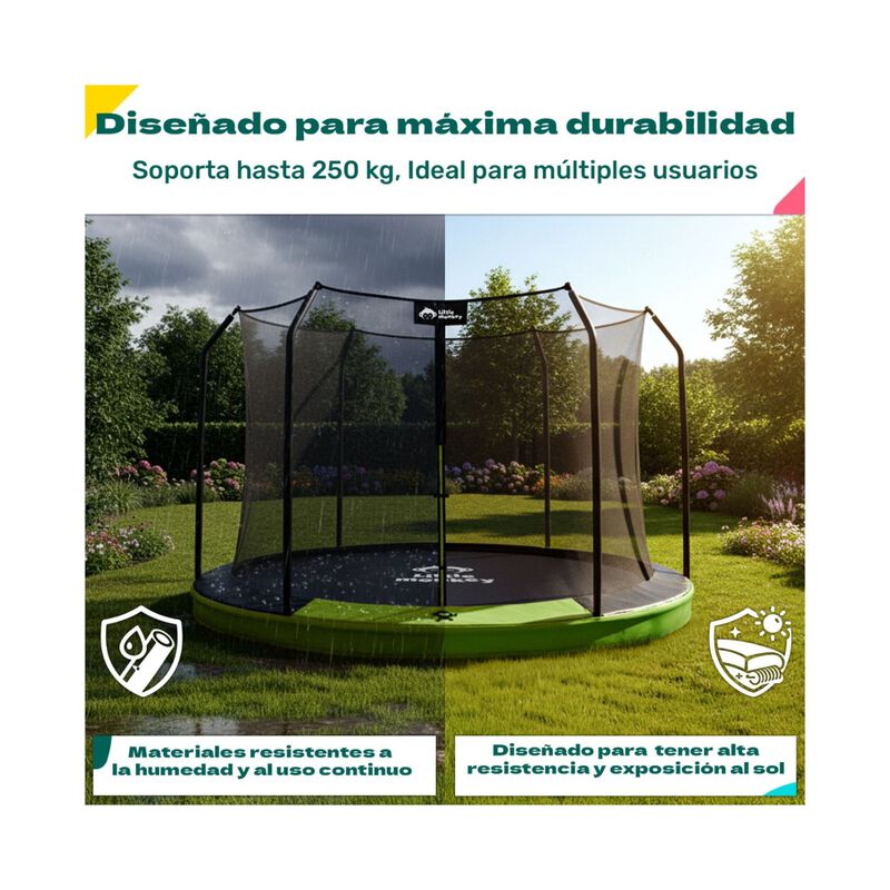 Trampolin 8ft 2m Brincolin Empotrado Malla Segu... image number null