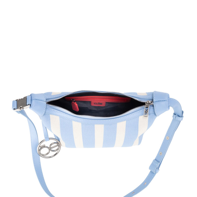 Bolsa Hobo Chica Con Dise&ntilde;o Rayas Color Azul-be... image number null