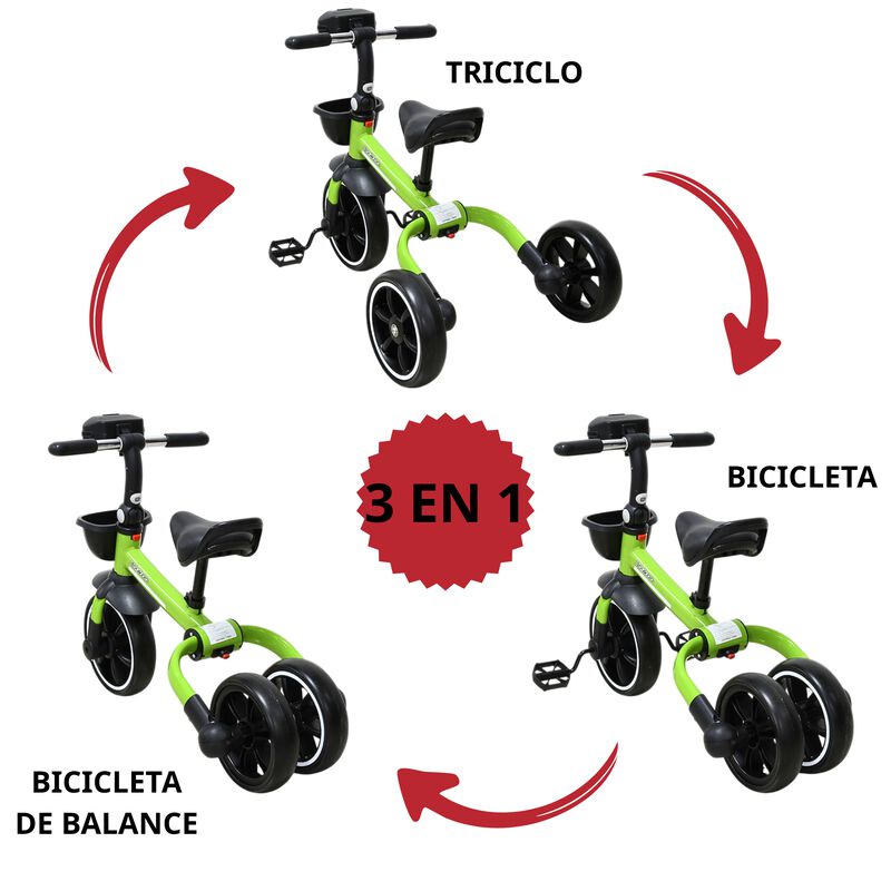 Triciclo 3 En 1 Plegable Para Ni&ntilde;os Convertible... image number null