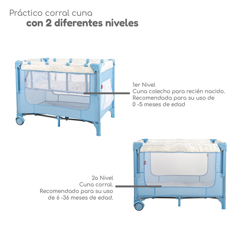 Cuna Colecho D&rsquo;Beb&eacute; con 2 Niveles Mosquitero Ac... image number null