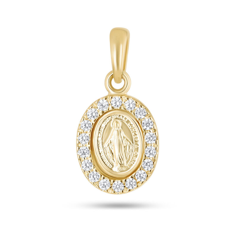 Medalla Virgen Milagrosa Oro 14k 12 Mm image number null