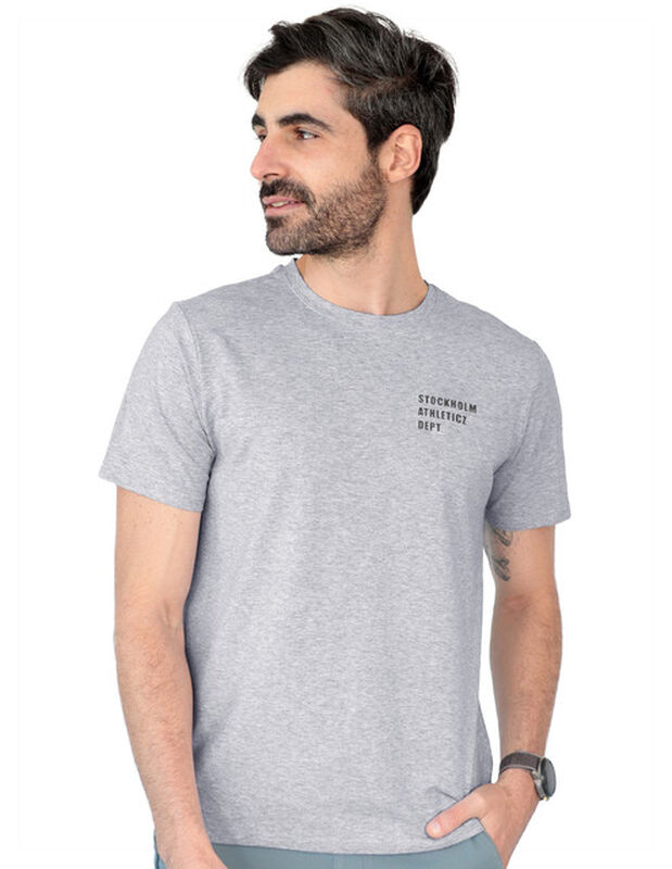 Playera Caballero Basica Premium Estampado Gris... image number null