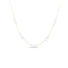Collar Oro Amarillo 14k Perlas Blancas 5&ndash;6 mm Ajustable | Bizzarro