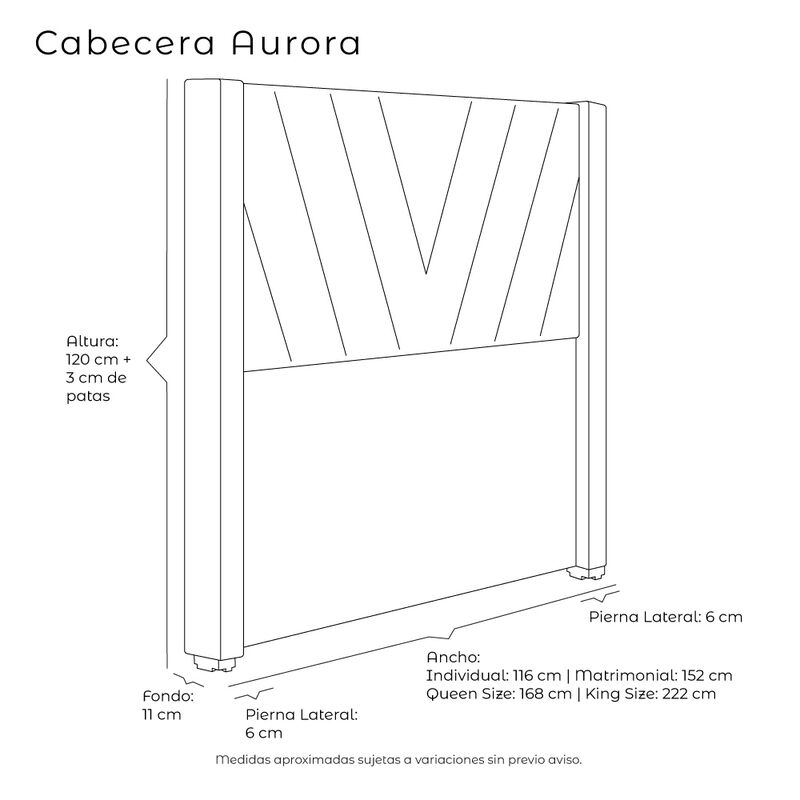 Cabecera King Size Aurora Gris image number null