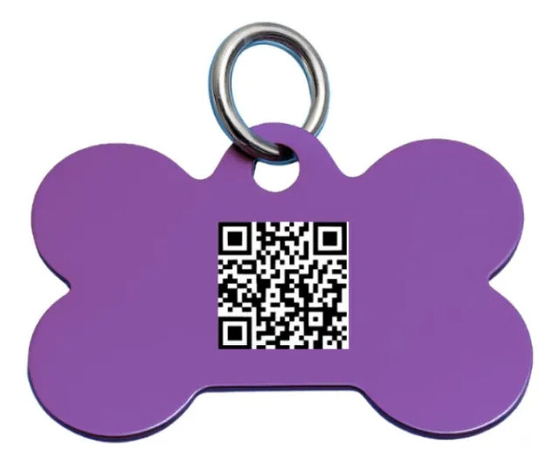 Placa Mascota Qriosa Hueso Morado image number null