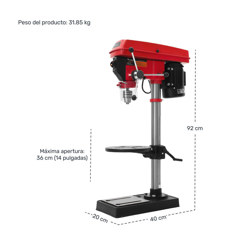 Taladro De Banco 3/4 Industrial Prensa 550w 12 ... image number null