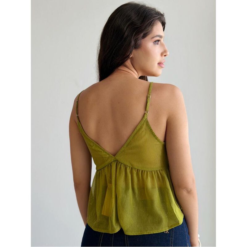 Blusa De Tirantes Bordada Con Lentejuela image number null