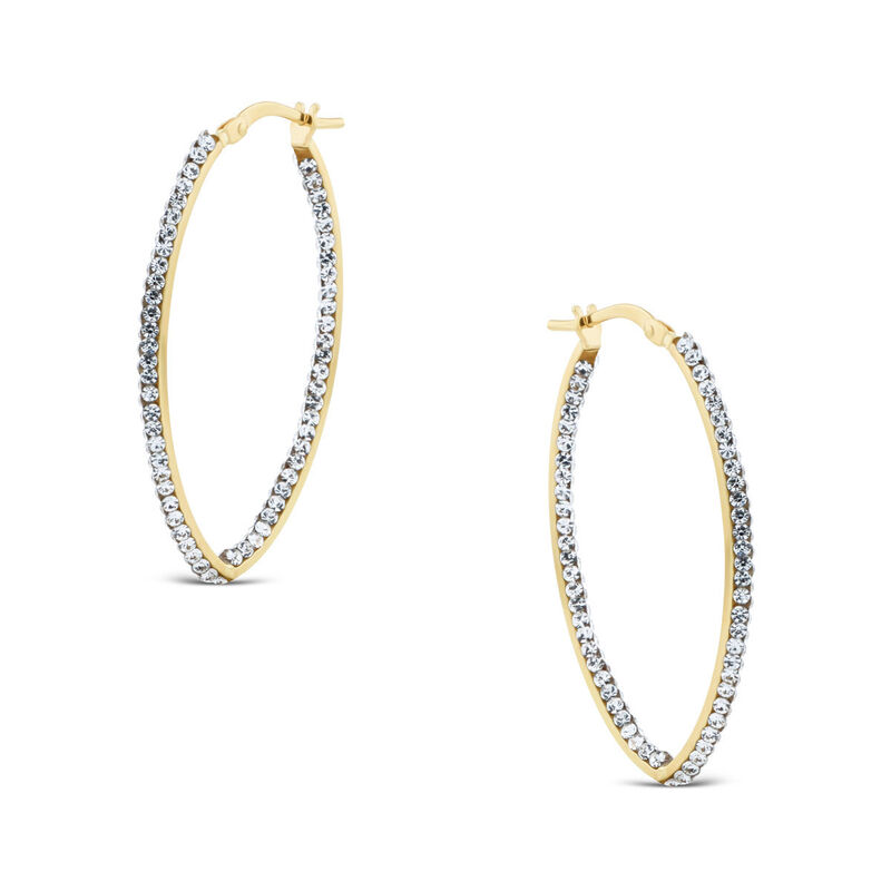 Arracadas Oro 10k Con Zirconias 32x16mm | Joyer... image number null