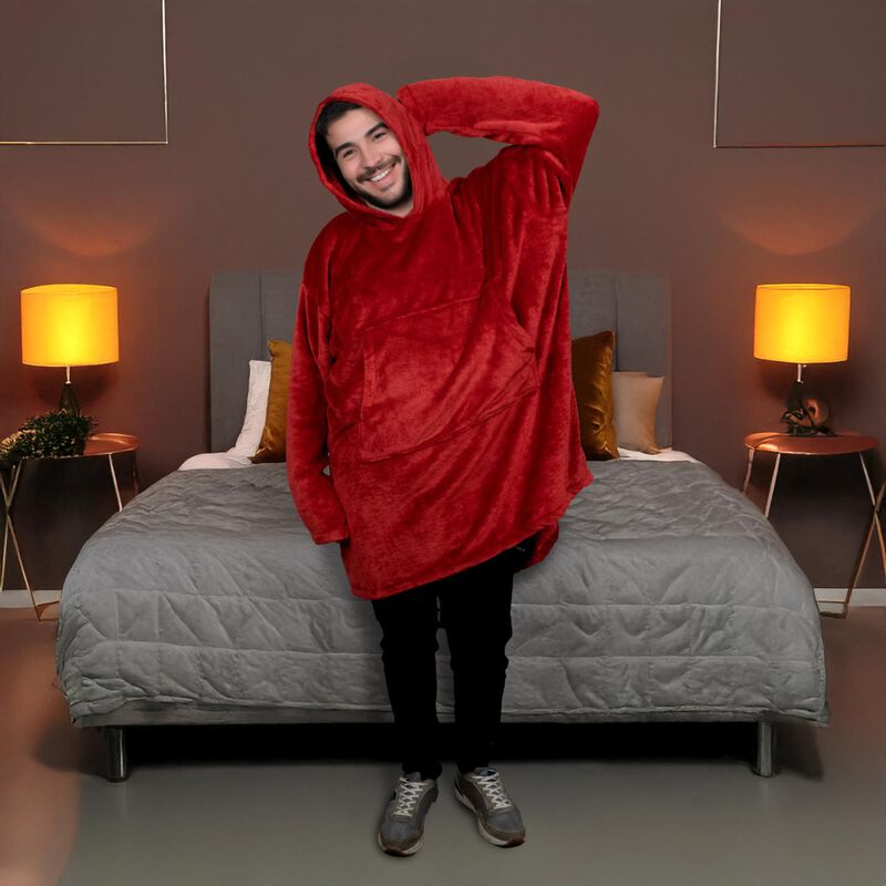 Pijama Adulto Unitalla Sudadera Cobija  Vino image number null