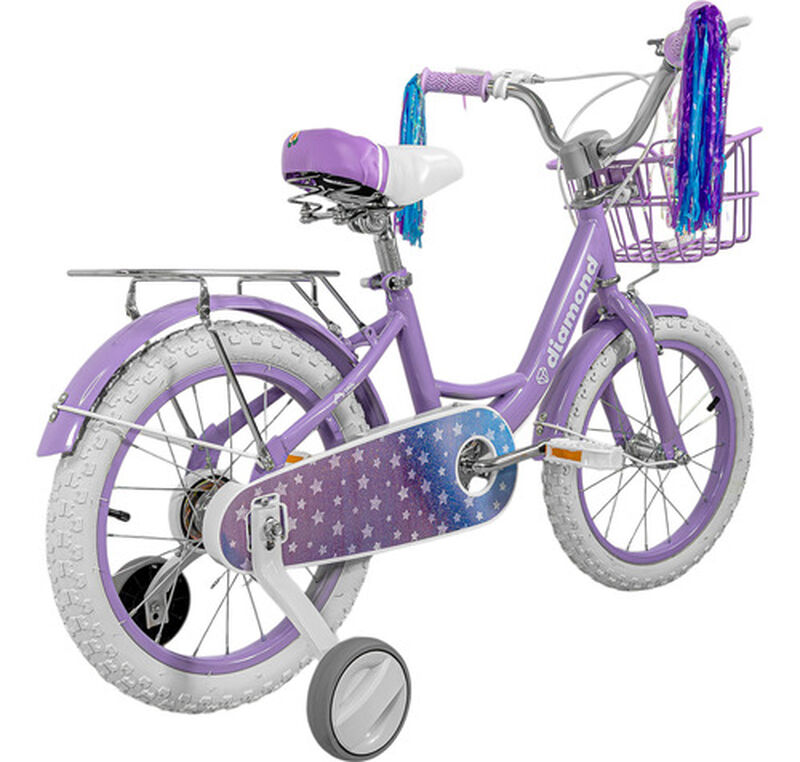 Bicicleta Infantil Morada Ni&ntilde;a Rodada 16 Con Ca... image number null