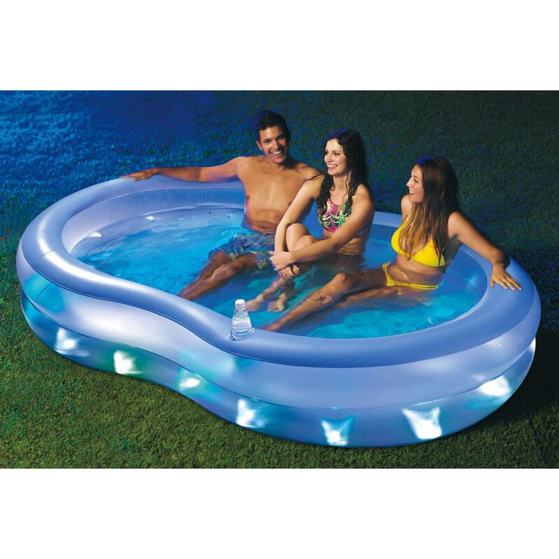 ALBERCA INFLABLE LAGOON CON LUCES LED PLASTICO image number null