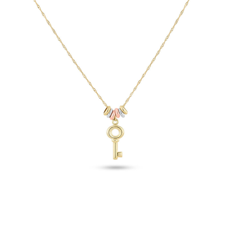 Dije Con Cadena De Oro Florentino 14K Con Llave... image number null