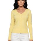 Sueter De Punto Para Mujer Suet-1001 Amarillo Claro Pastel Sweater De Manga Larga