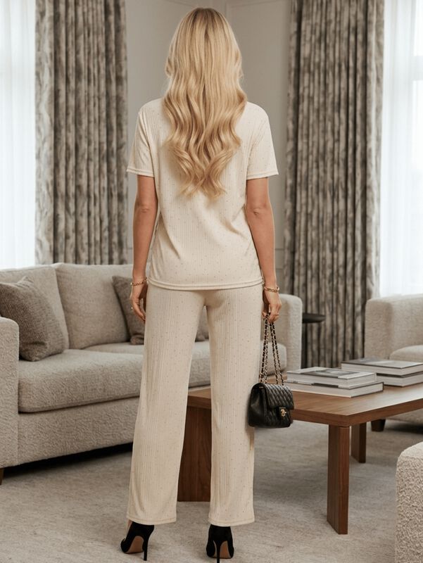 Conjunto Pantalon Y Blusa Malabis Conj-0185 Cre... image number null