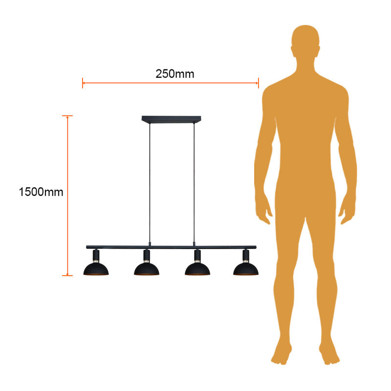 L&aacute;mpara Colgante de Metal 1.50 m de Altura, Pot... image number null