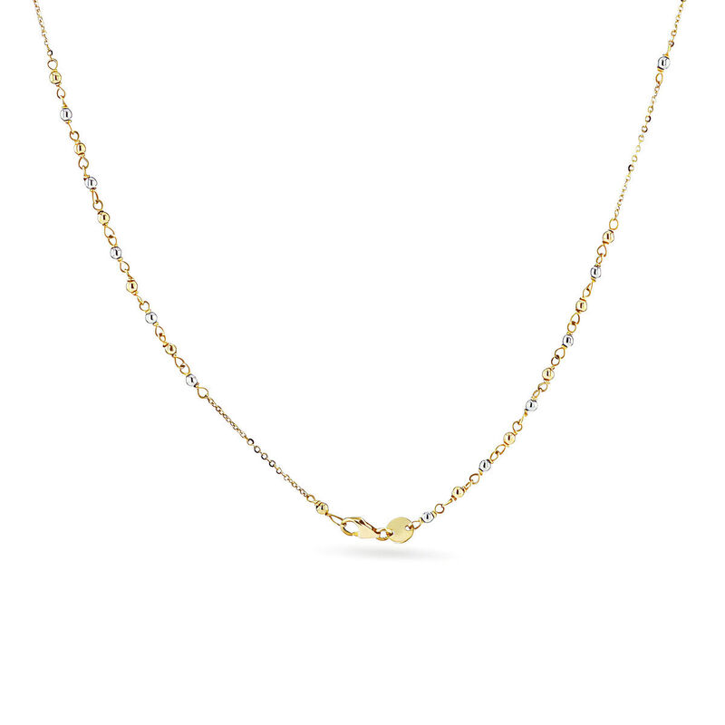 Rosario De Oro Amarillo Y Blanco 14K (60+12Cm) image number null