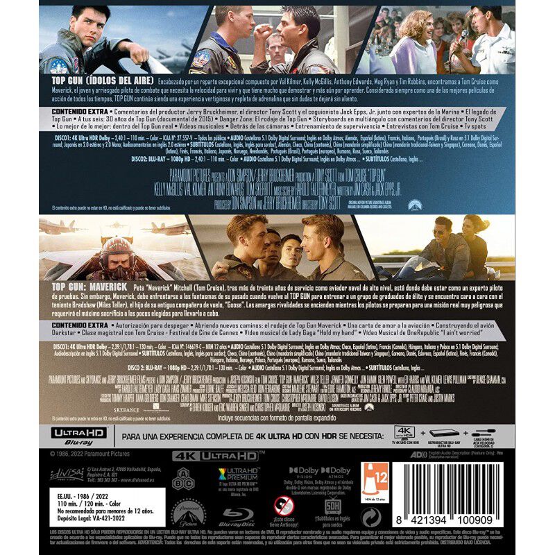 Top Gun + Top Gun: Maverick [4K UHD + Blu-ray] ... image number null