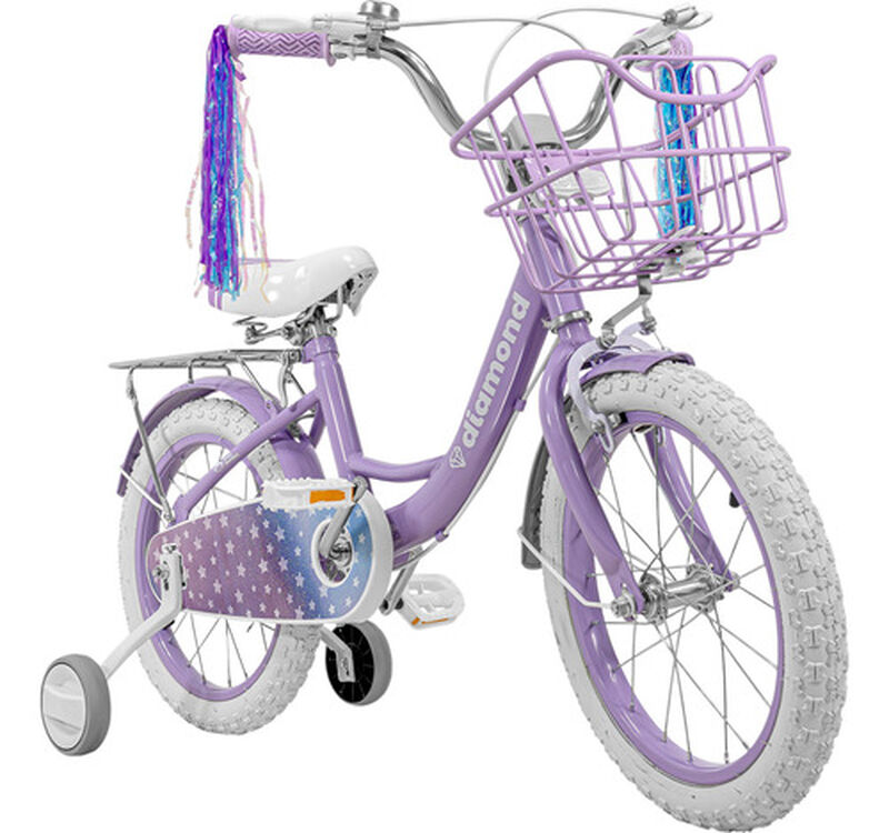 Bicicleta Infantil Morada Ni&ntilde;a Rodada 16 Con Ca... image number null