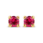 Broqueles De Oro Amarillo 14k Con Rubi