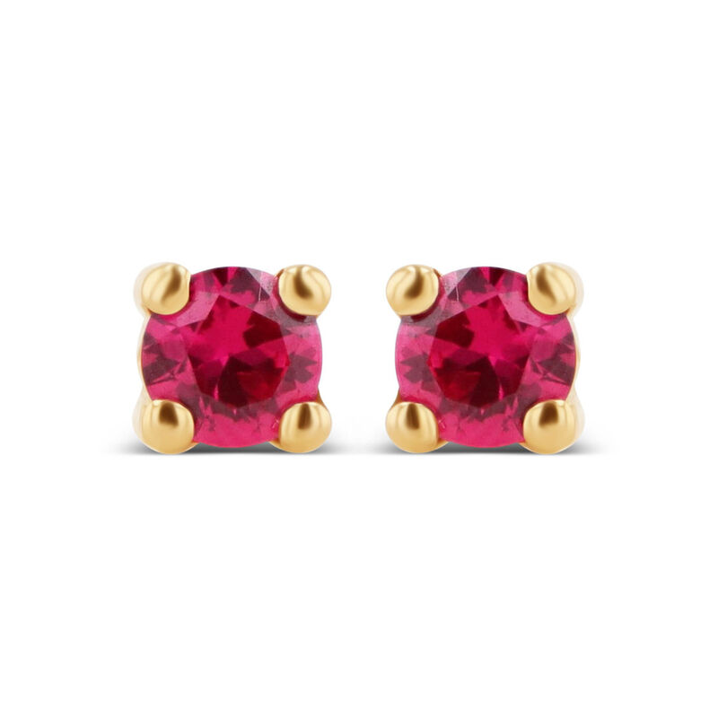 Broqueles De Oro Amarillo 14k Con Rubi image number null