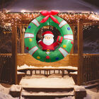 Inflable Corona con Santa Claus de 1.20 M, decoración al Aire Libre, Inflable con luz LED integrada
