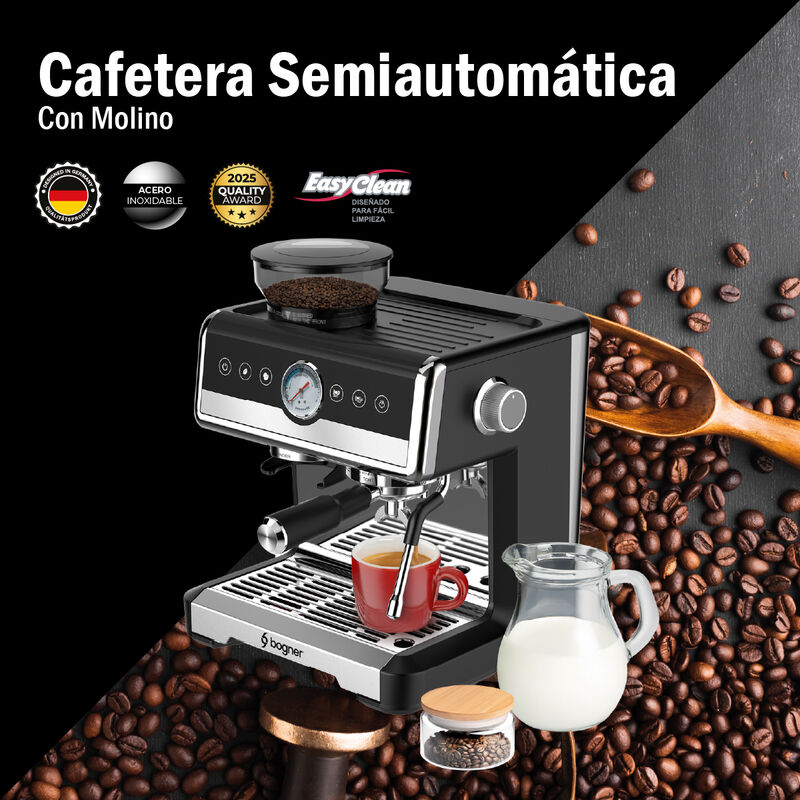 Bogner Cafetera Semiautom&aacute;tica Con Molino De Ca... image number null