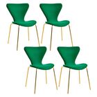Juego Set 4 Sillas Terciopelo Comedor Tapizada Minimalista Verde