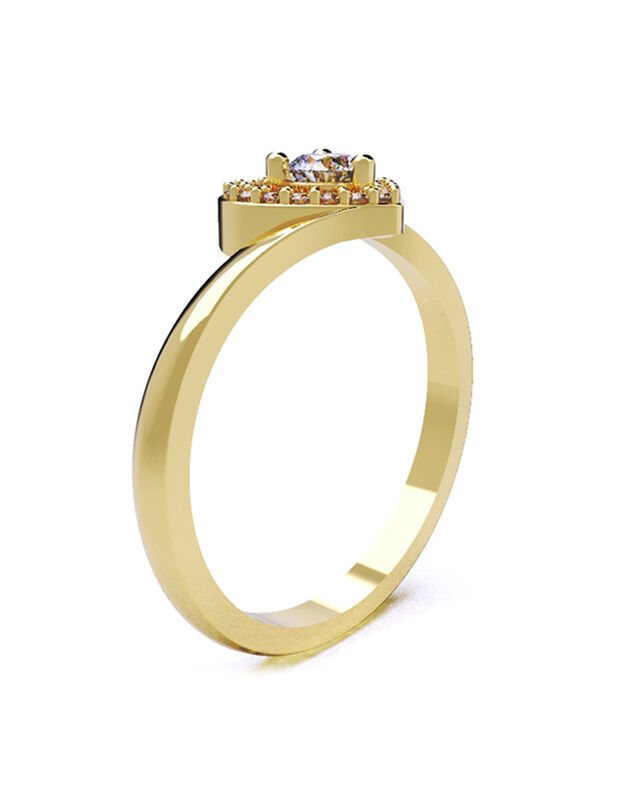 Anillo de Compromiso en Oro Amarillo 10K con Ci... image number null