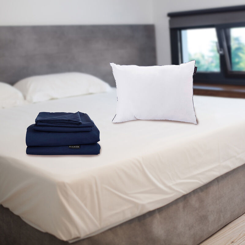 S&aacute;banas Individual Dicasa Softy Azul Marino + A... image number null