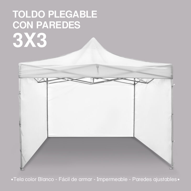 Toldo 3x3 Con Paredes Plegable Carpa Reforzada ... image number null