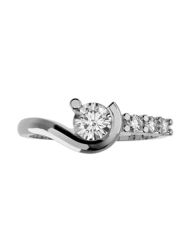 Anillo de Compromiso en Oro de 14K con Circonia... image number null