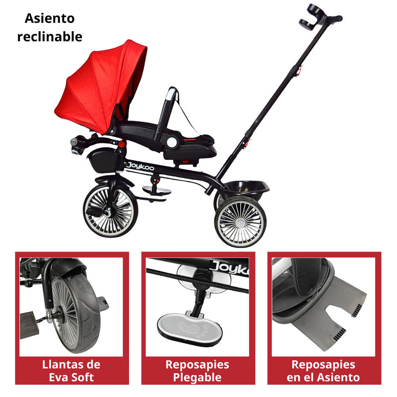 Triciclo para Ni&ntilde;os Asiento Giratorio Reclinabl... image number null