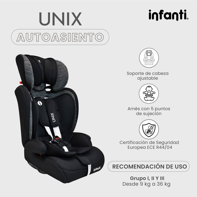 Autoasiento Unix Convertible Gris image number null