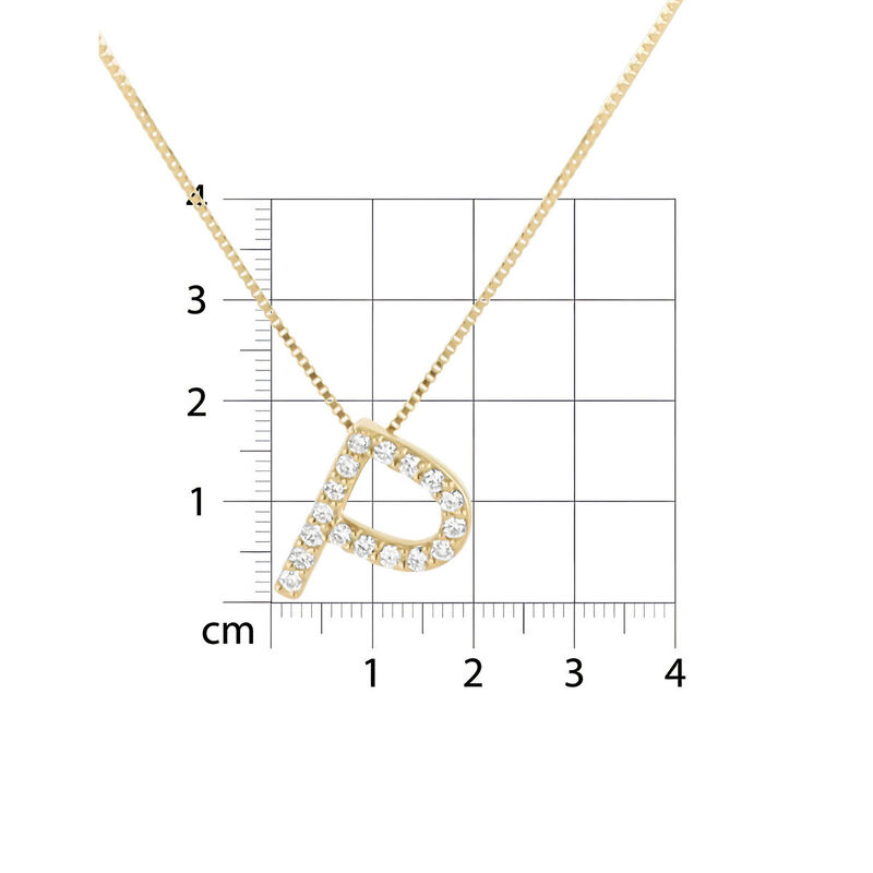 Dije Letra P De Oro Amarillo 14k Con Cadena Con... image number null