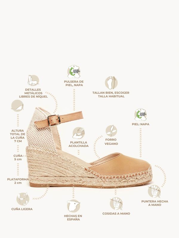Alpargata Marga Cu&ntilde;a Media Marr&oacute;n Claro image number null