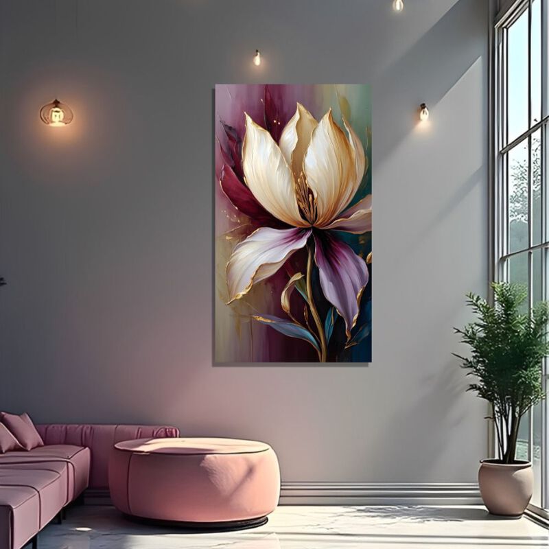 Cuadro Decorativo Bot&aacute;nica 60x80cm P&eacute;talos Oro ... image number null