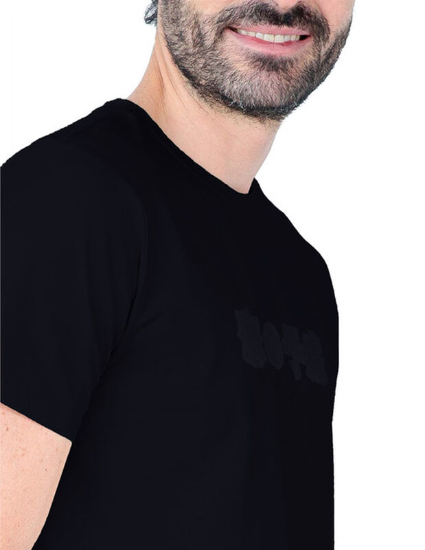 Playera Caballero Cuello Redondo Estampado Negr... image number null