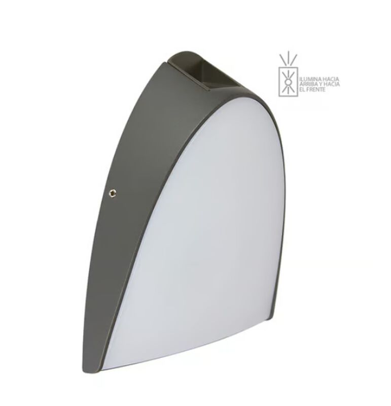 L&aacute;mpara Sobreponer En Muro Gris 16w Luz Suave C... image number null