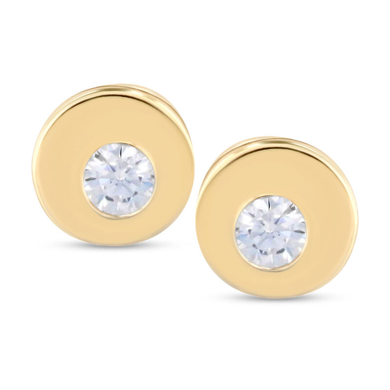 Broqueles De Oro Amarillo 14k Con Zirconias image number null