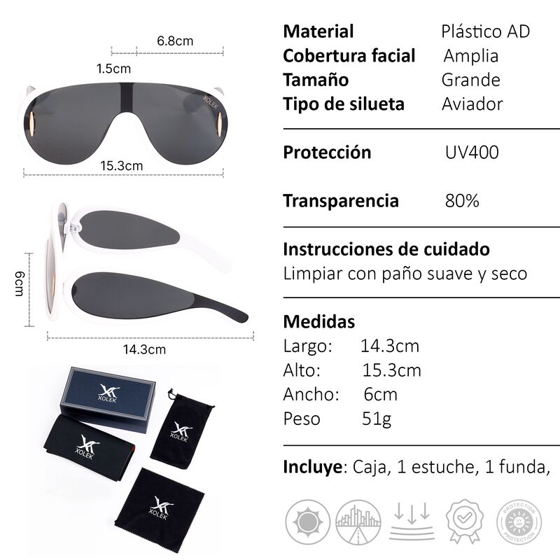 Lentes De Sol Xolek 154 Aviador Futurista Uv400... image number null
