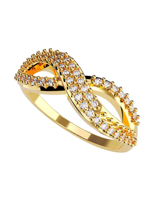 Anillo de Compromiso en Oro Amarillo 10K con Ci... image number null