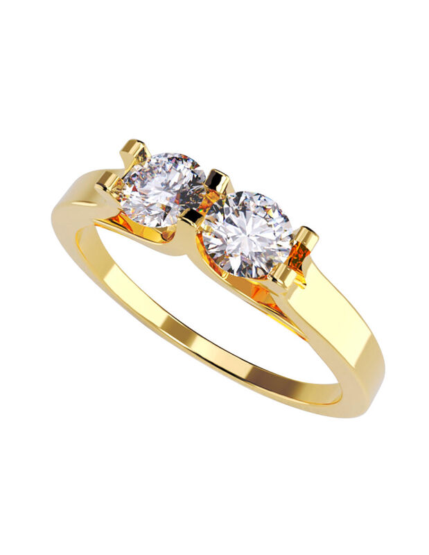 Anillo de Compromiso en Oro de 14K con Circonia... image number null