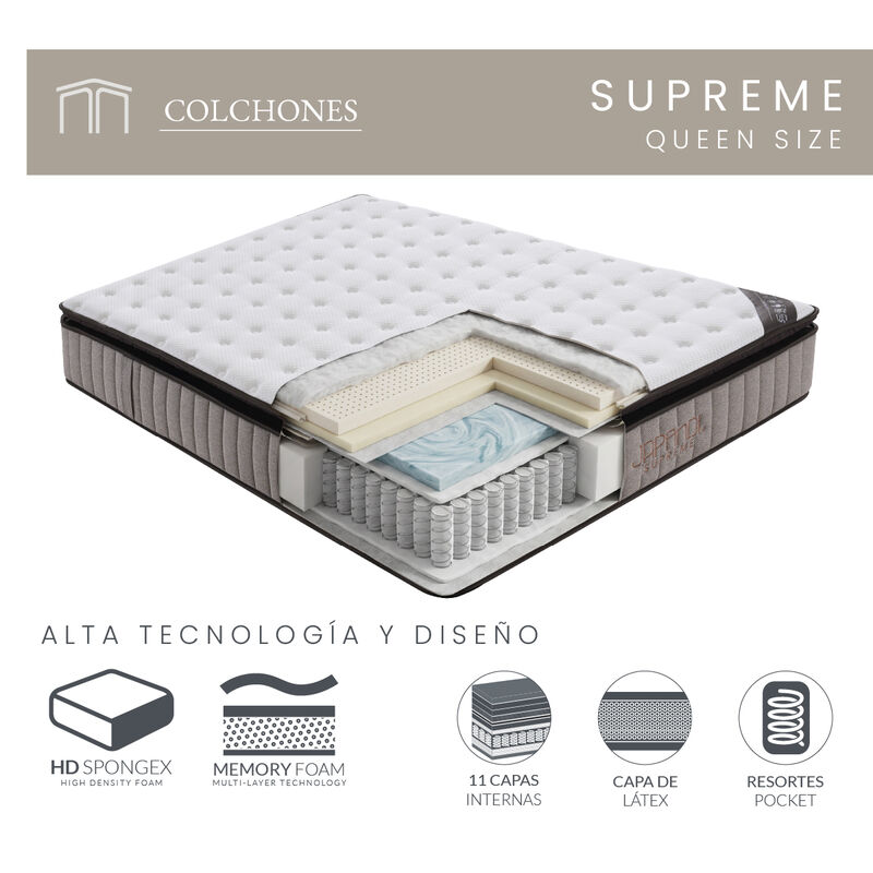 Colch&oacute;n Queen Size Japandi Supreme Memory Foam ... image number null