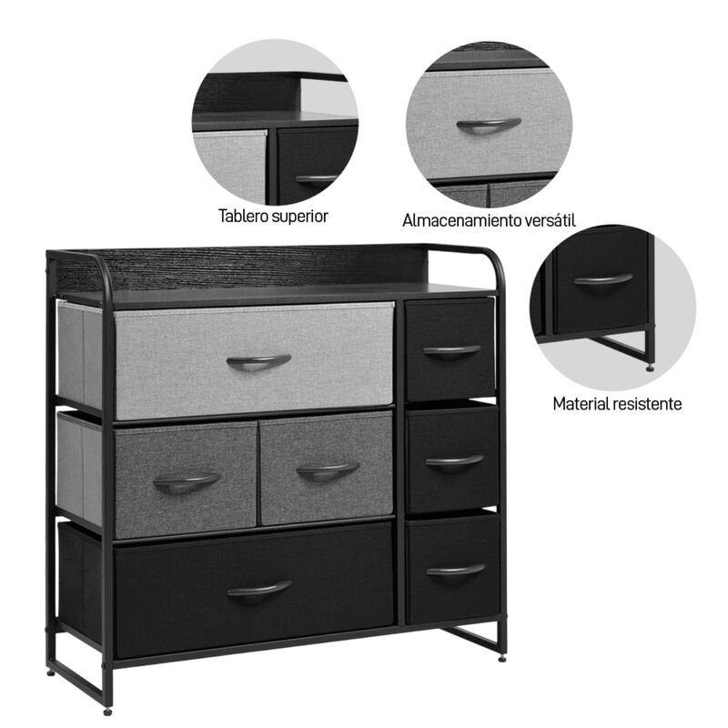 Cajonera de 7 Cajones con 3 Niveles y 1 Repisa ... image number null