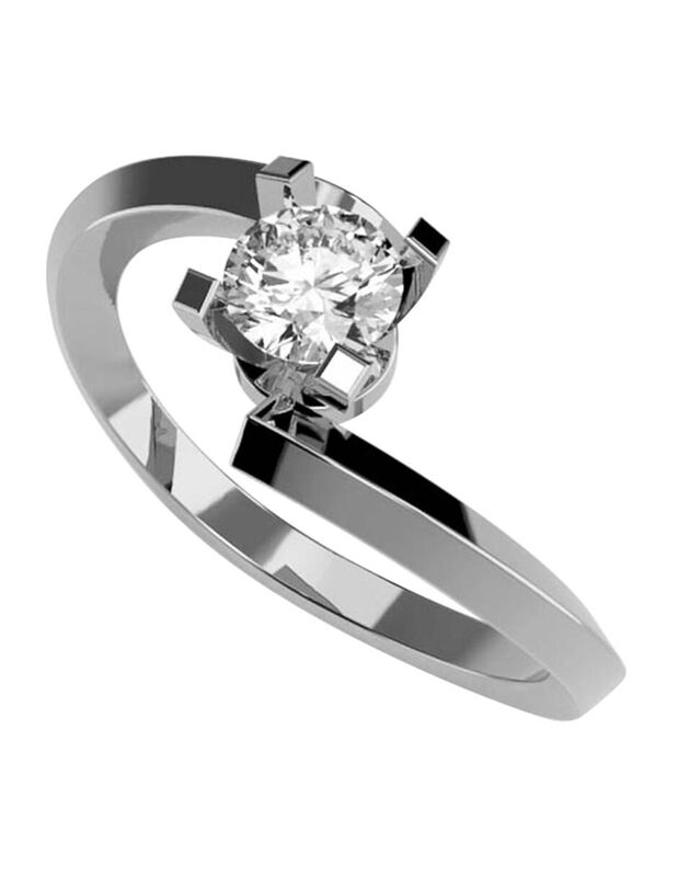 Anillo de Compromiso en Oro Blanco 14K con Circ... image number null