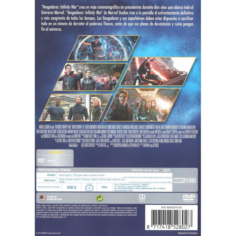Vengadores Infinity War (dvd) image number null