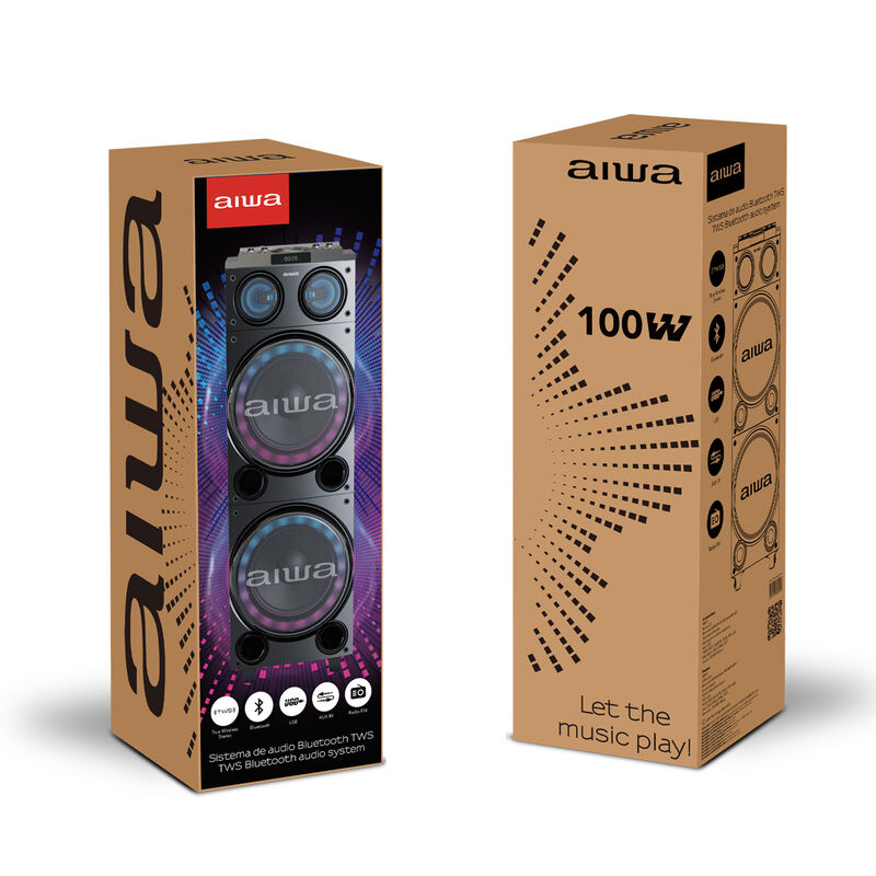 Bocina Karaoke Bluetooth Radio Fm Aiwa 50w X2 A... image number null