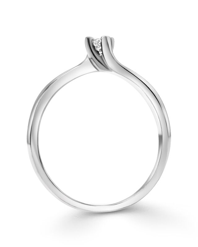 Solitario En Oro Blanco 14k Con Brillante De 10... image number null